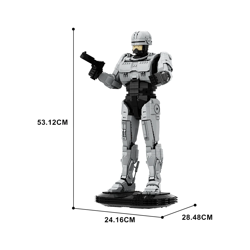 Gobricks-Robot Robocop MOC, Robot mecánico de guerra, policía, figura de acción, modelo de película, bloques de construcción, juguetes educativos