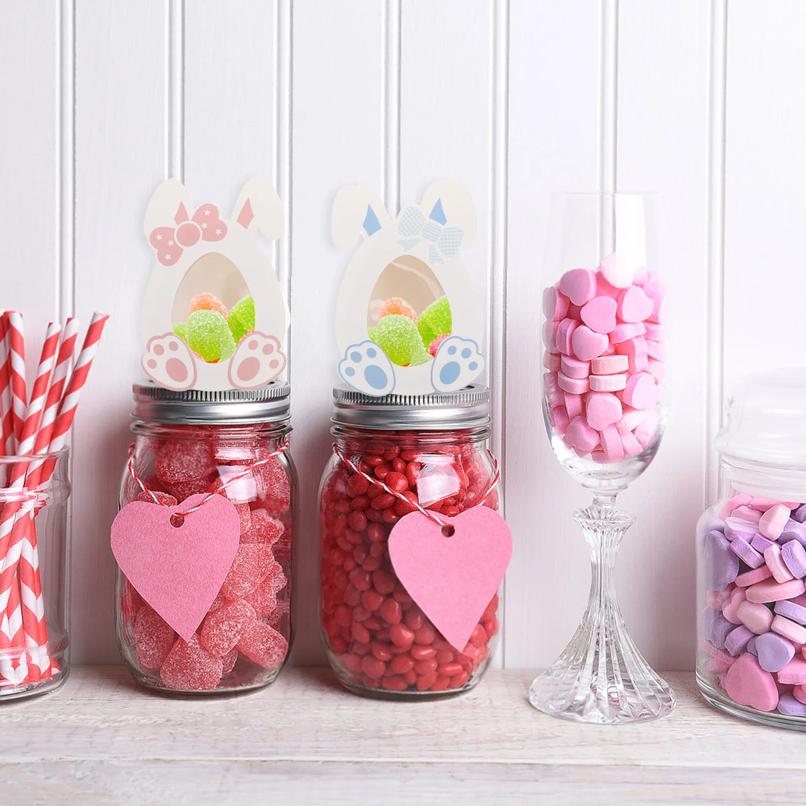 

20Pcs Easter Gift Boxes Cartoon Bunny 3D Window Candy Boxes Paper Treat Holders for Party Snacks Chocolates Box