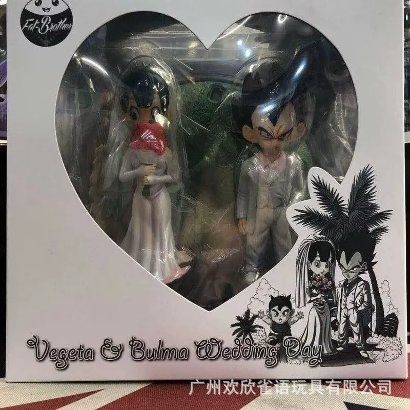 Estatuas de boda de Dragon Ball Z de 26 cm, personajes de dibujos animados coleccionables de Vegeta, Bulma y Trunks, regalos y decoraciones de escritorio