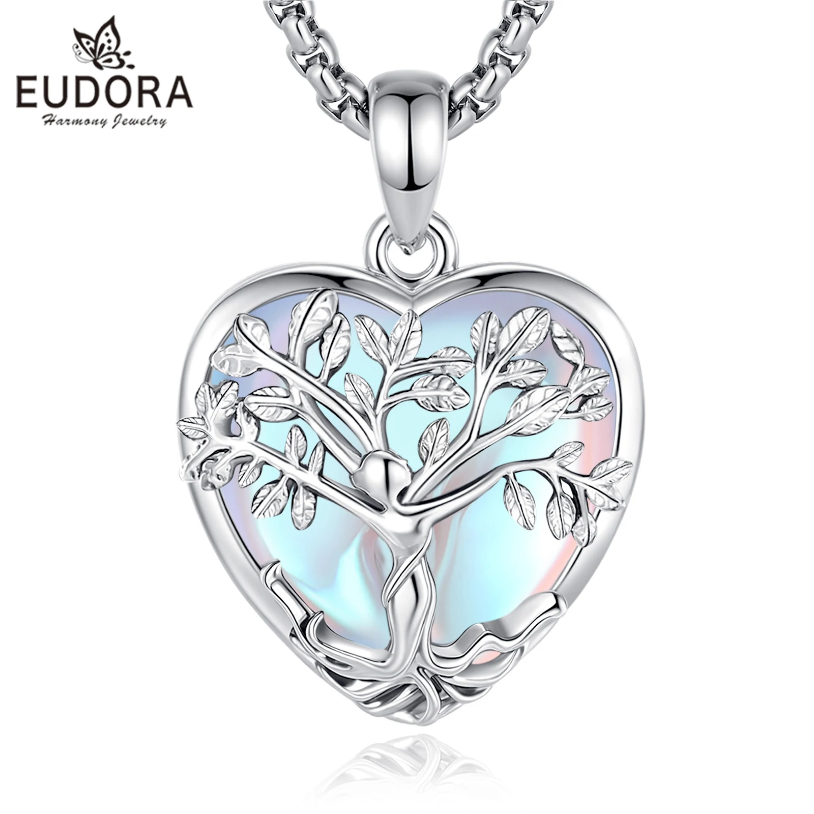 

Ожерелье Eudora «Древо Жизни» с подвеской-богиней, лунным камнем, целебным кристаллом, кулоном «Любовь», духовное украшение, подарок для женщин и мужчин