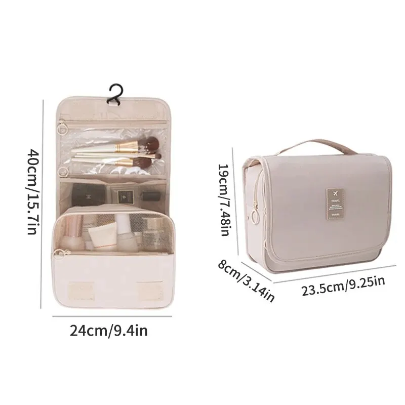 Travel Multi Functional Hanging Makeup Bag With Hanging Washable Bag Large Capacity Dry Wet Separation Handheld Storage Bag