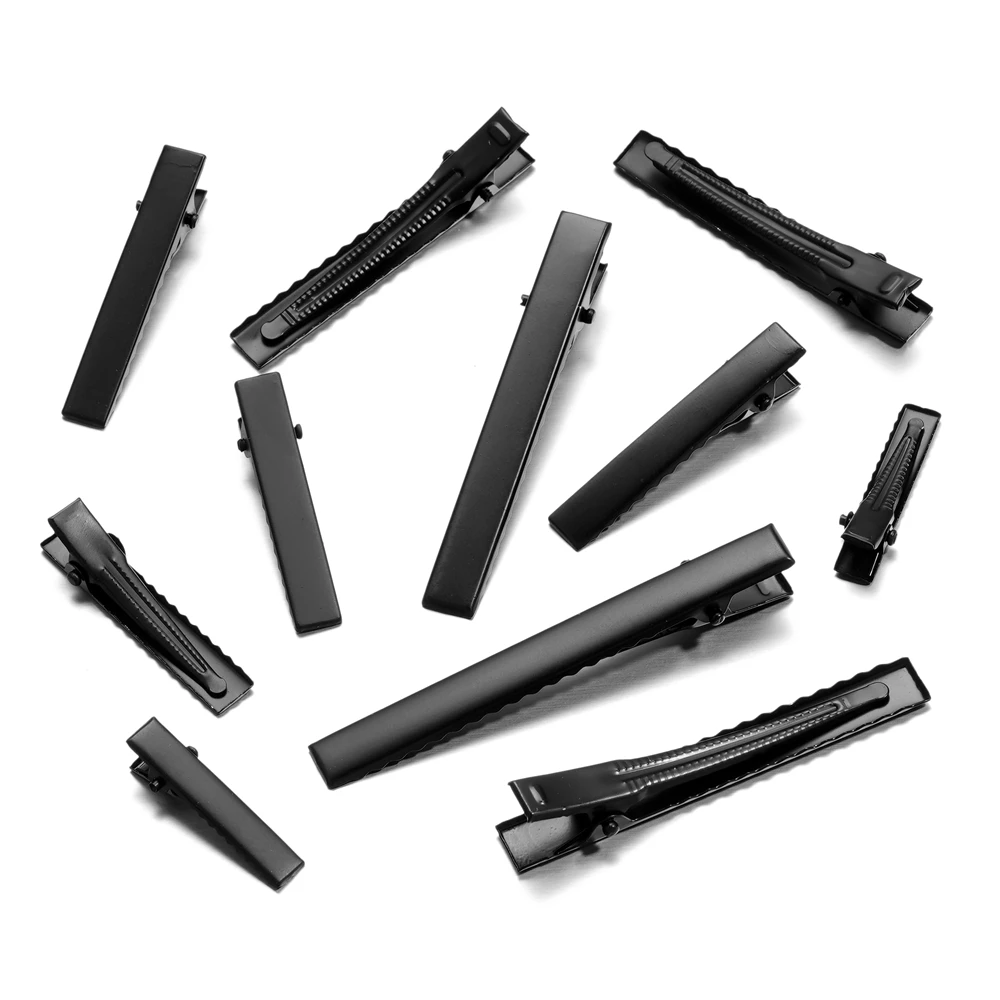 

10pcs/lot Black Hairpin Alligator Hair Clips 32/40/45/55/65/75mm Findings for DIY Jewelry Making Hair Accessories