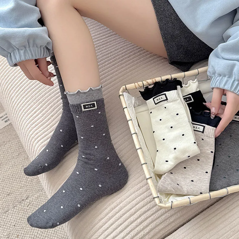 تنفس المرأة منتصف العجل الجوارب الباليه مستوحاة الدانتيل تقليم نقطة تصميم كشكش تكويم لينة مريحة نمط الجوارب غير رسمية