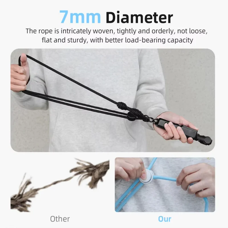 Cordão para dji pocket 3 insta360 x4, cabo ajustável, alça crossbody, colar, corda suspensa, anti-perda, acessórios para câmera esportiva