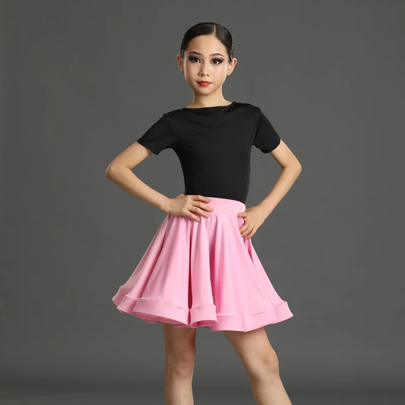 Vestido de baile latino estándar de manga corta para niña, vestidos de baile de salón para niños, falda superior para Salsa, Rumba, Cha, Cha, Samba, Tango