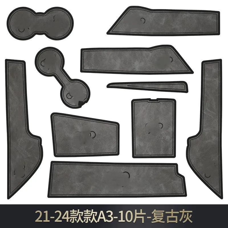 For Audi A3 A3L S3 2021-2024 Car Interior Door Groove Mats Gate Slot Pad Non-slip Cup Mat Accessories Cover