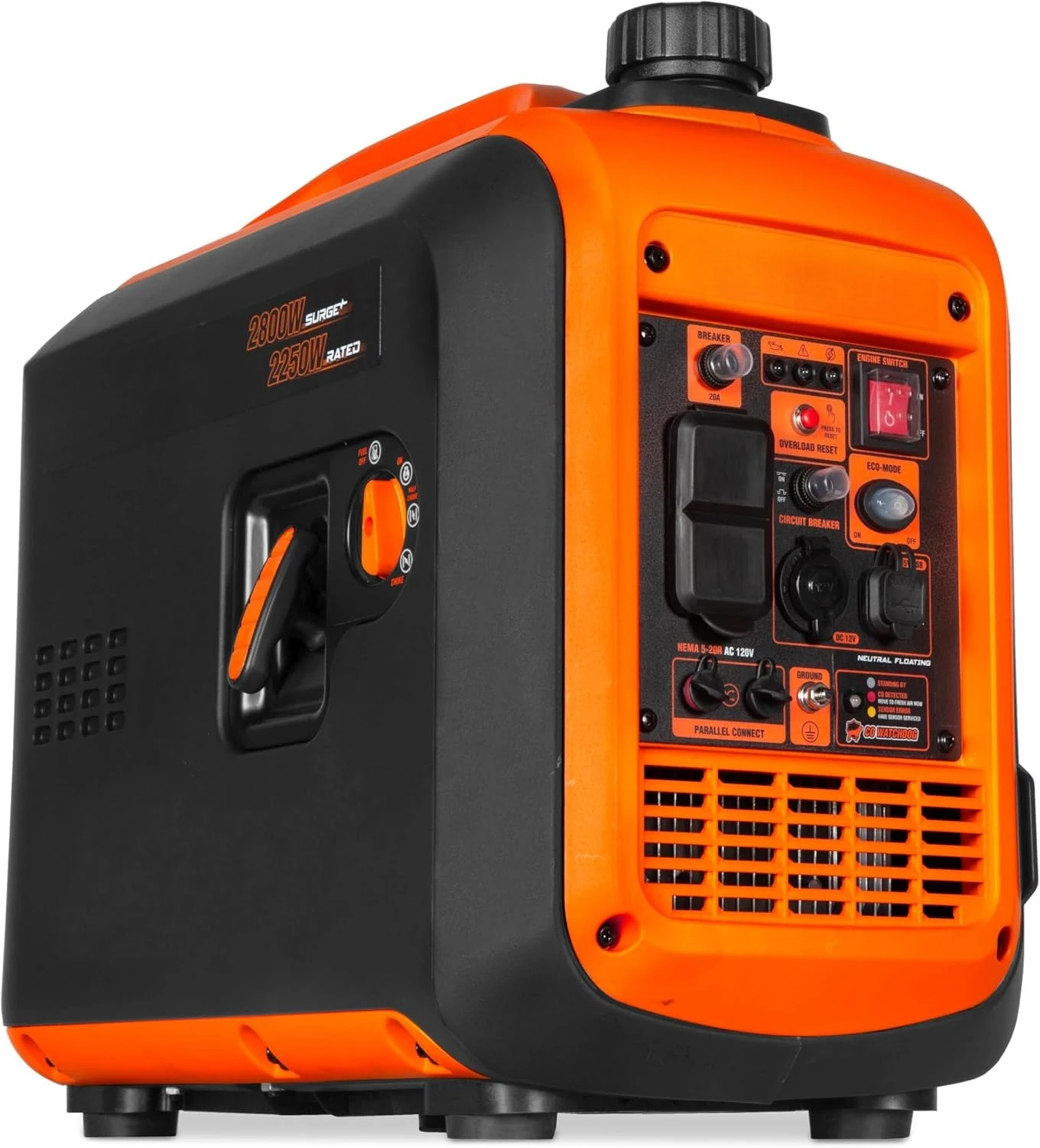 

2800-Watt Inverter Generator, Quiet, Portable, and Lightweight with Fuel Shut Off and CO Watchdog (56280iX)