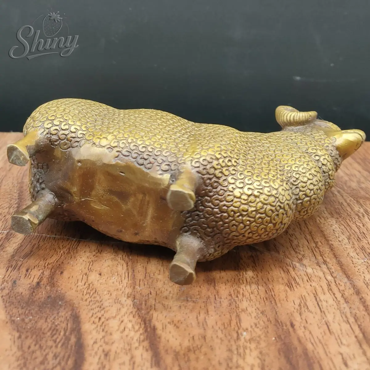 2 قطعة الأغنام العتيقة النحاس اثني عشر زودياك مكتب منزلي سطح لوحة التميمة محظوظ الأغنام الذهبية غرفة المعيشة الديكور