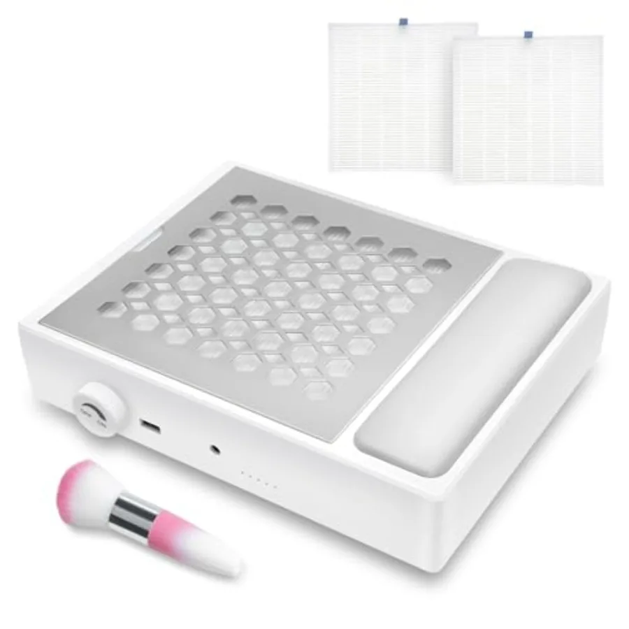 

Мощный бесшумный пылесос-вытяжка для маникюра с подушкой для рук, 2 фильтрами и 1 щеткой для сбора пыли с ногтей