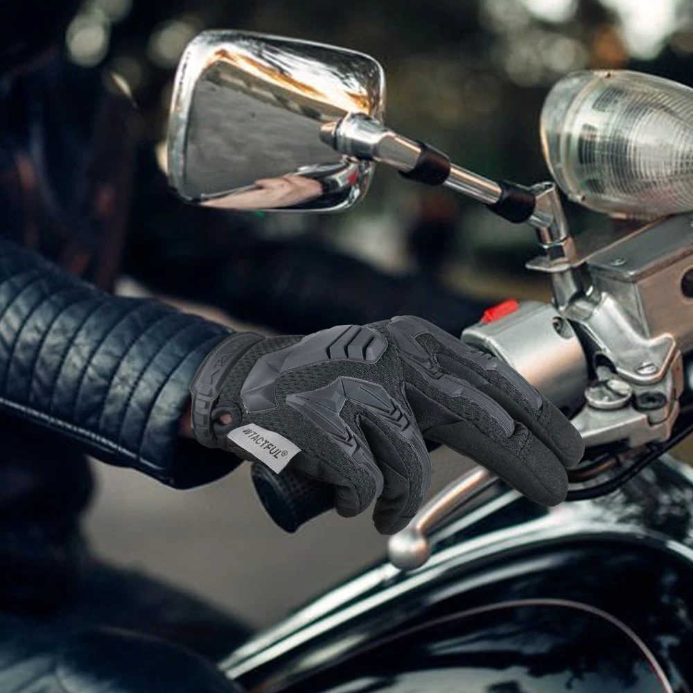 Motorcycle Full Finger Gloves Rubber Protective Gear Enduro Racing Biker Riding Motocross Moto Motorbike Mittens Men Glove