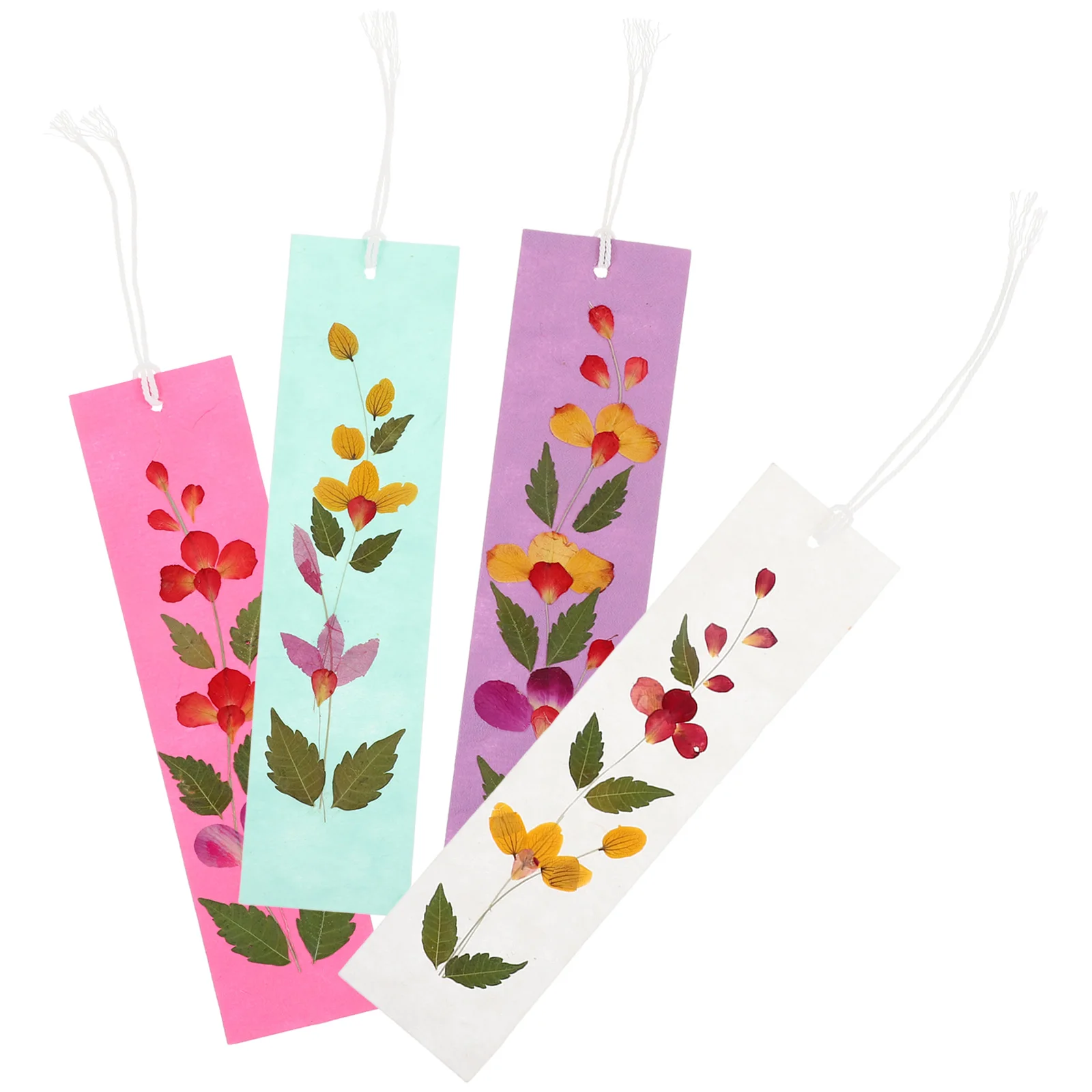 

4pcs Dried Flower Bookmarks High-Quality Natural Handmade Craft Materials Creative Paper Bookmark Travel Gift for Reading Study