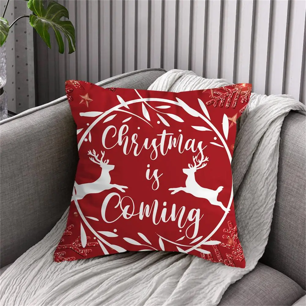 Christmas Cushion Cover Washable Living Room Sofa Couch Throw Pillow Case Office Home Dorm Hotel Christmas Throw Cushion Cover