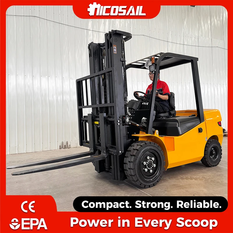Custom OEM 2.5 Ton Hydraulic Diesel Forklift, Side Shift Function, Durable Axle for Rural Construction
