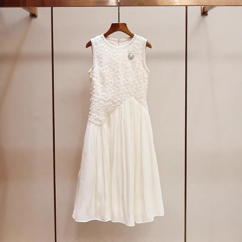 

2026 High-end Temperament Women's Summer New French Chic Heavy Sequined Sleeveless Dress High Quality and High Appearance Level