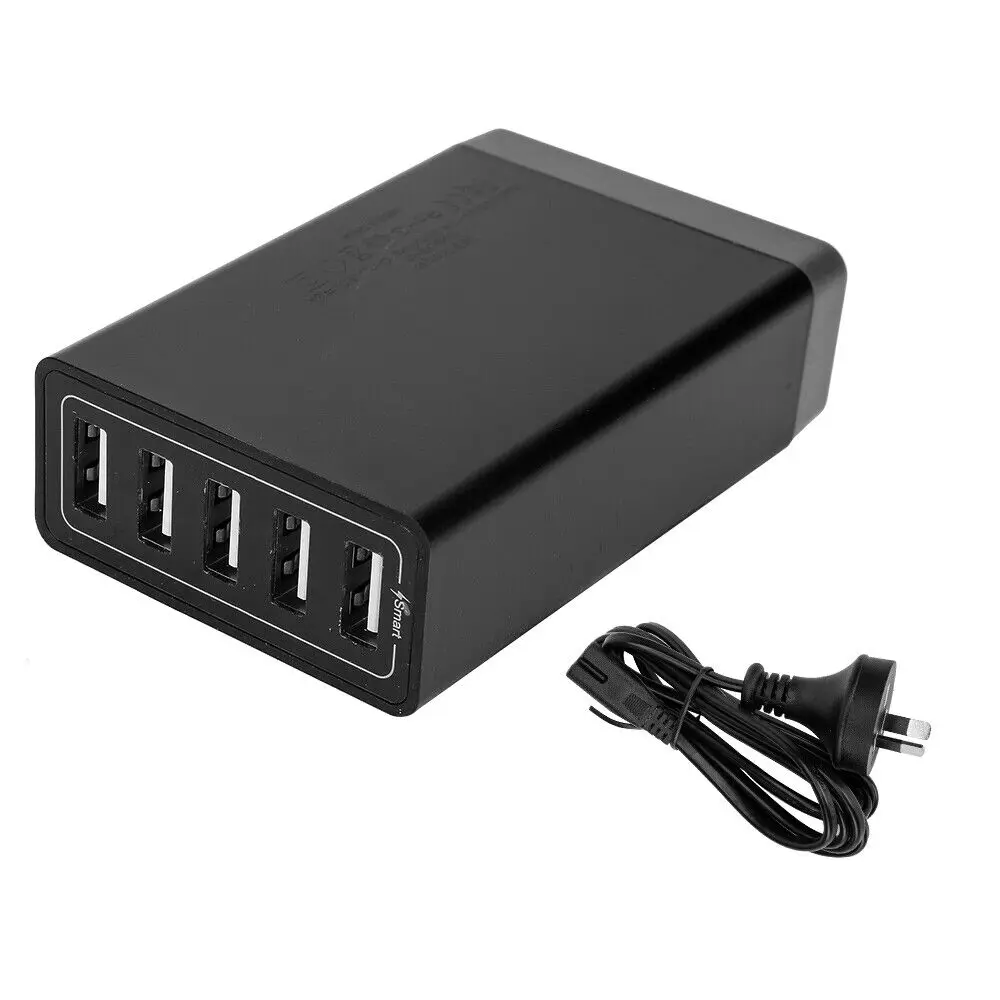 5 Ports Usb Fast  Charger Mobile Phone Tablet Charging Station Dock 240v 40w 5 Port Car Accessories 5v8a Android Phone Portable