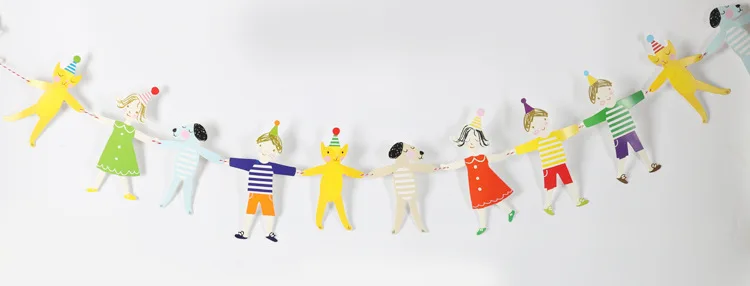 Cartoon-Wimpelkette, Geburtstagsbanner für Kindertag- und Schlafzimmerdekoration, Hand in Hand, Tier, Wald, Heimwerken, Veranstaltungen, Anzieh, 2 m – Detail 1