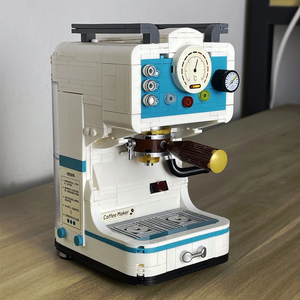 Retro Bread & Coffee Machine Building Block Set - Creative  Toy, Adult Simulation Model with Box, Unique Gift for Men & Women