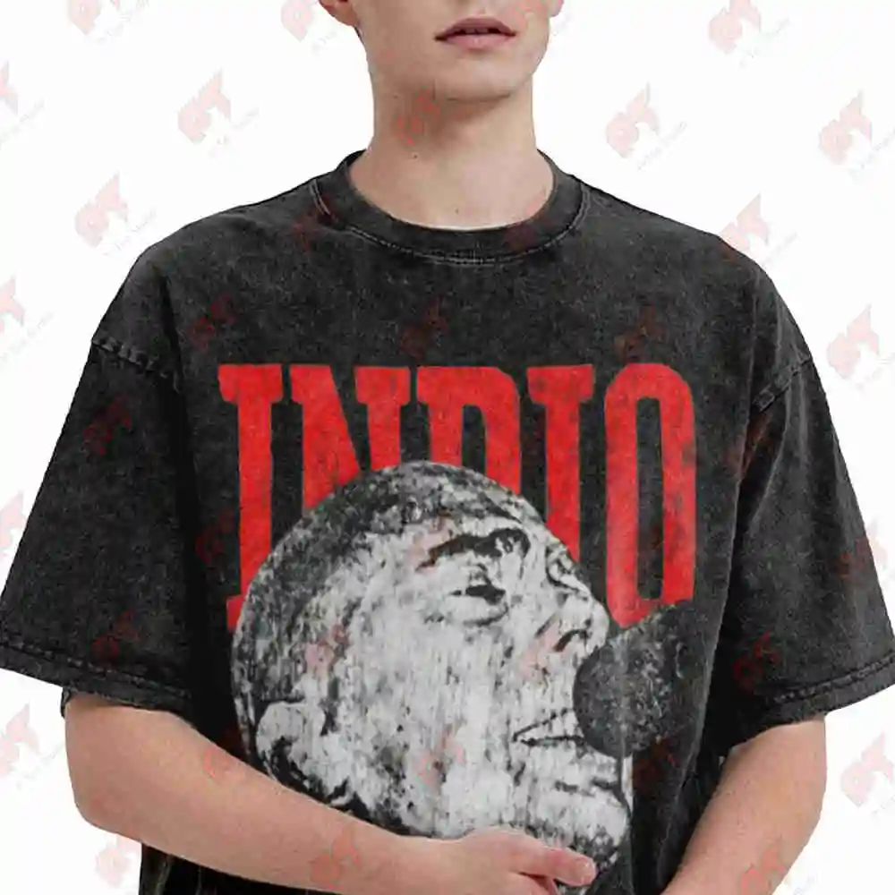 Indio Solari Patricio Rey y sus Redonditos de Ricota Argentine Rock Vintage Washed Tee Pure Cotton T-Shirt