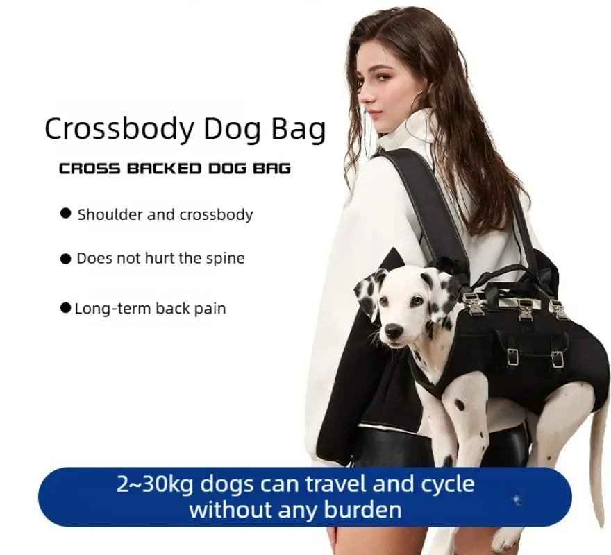 Tragbare Hundetragetasche, atmungsaktiv, verstellbar, für den Transport von Hunden, Schultertasche, multifunktionaler Rucksack, Reisetasche für Haustiere. – Detail 4