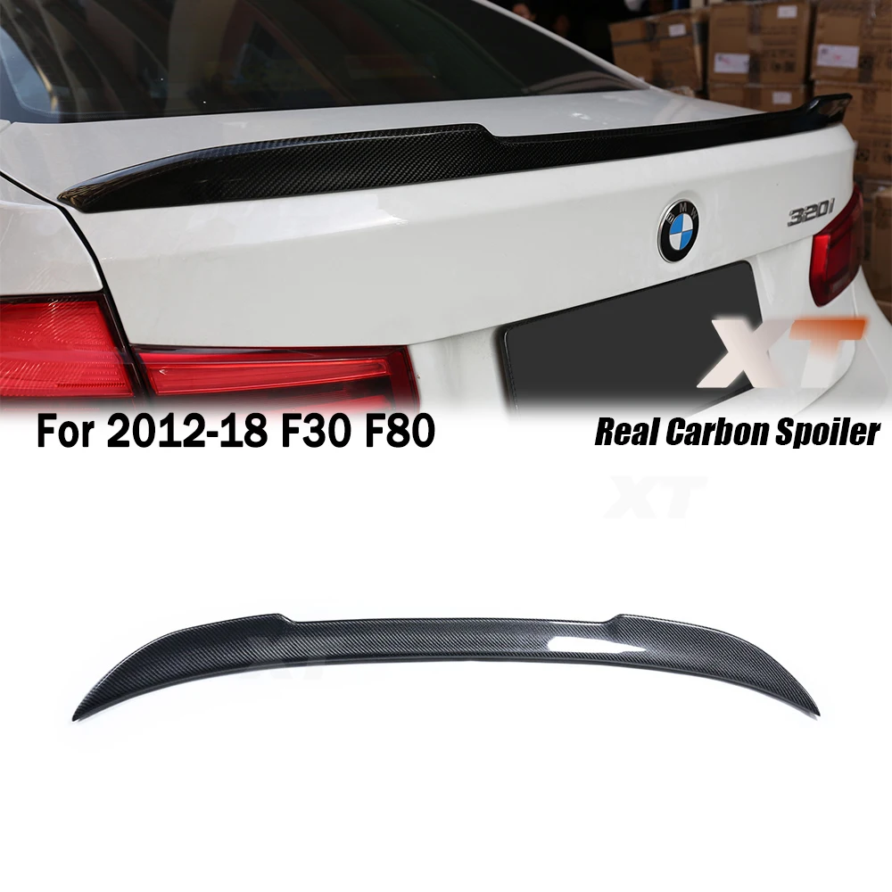 

For BMW 2012-19 M3 F80 3-Series F30 Real Carbon Fiber Forged Spoiler Rear Trunk Wings Tailfins Duckbill CS PSM P Style