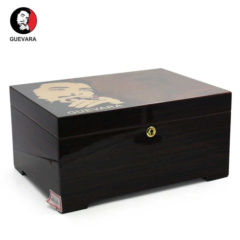 GUEVARA Cigar Humidor Cedar Solid Wood Moisturizing Sealed Large-capacity Hygrometer Cigar Tobacco Storage Humidifier Men Gift