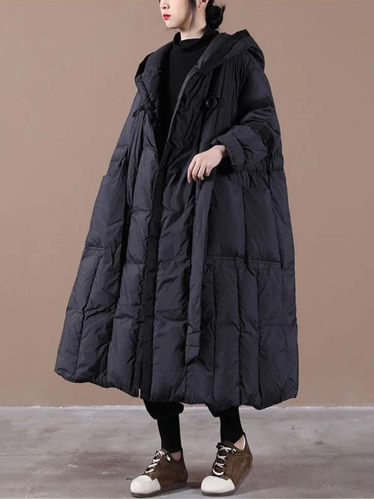 Winter Women\'s Down Parka Oversized Sonw Coat Ultra Light Warm Long Female Puffer Jacket Windproof Outwear