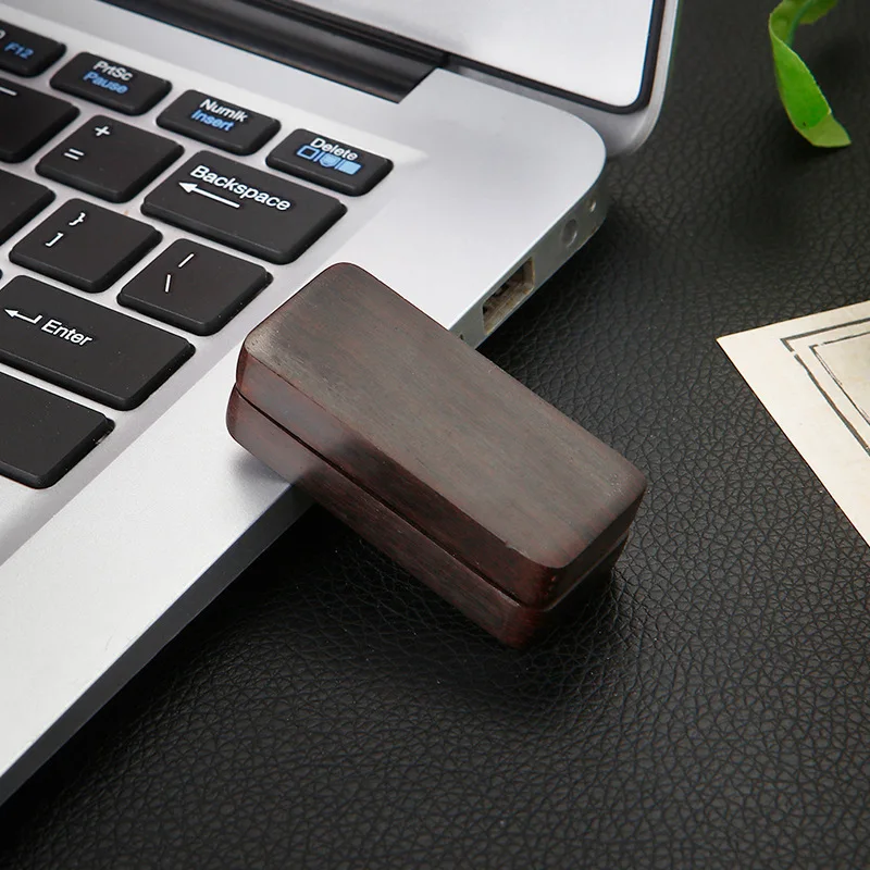 Black Sandalwood Fidget Push Slider Wooden Magnetic Slider Card Mini Sensory Toy Sound Wave Decompression EDC Adult Haptic Toy