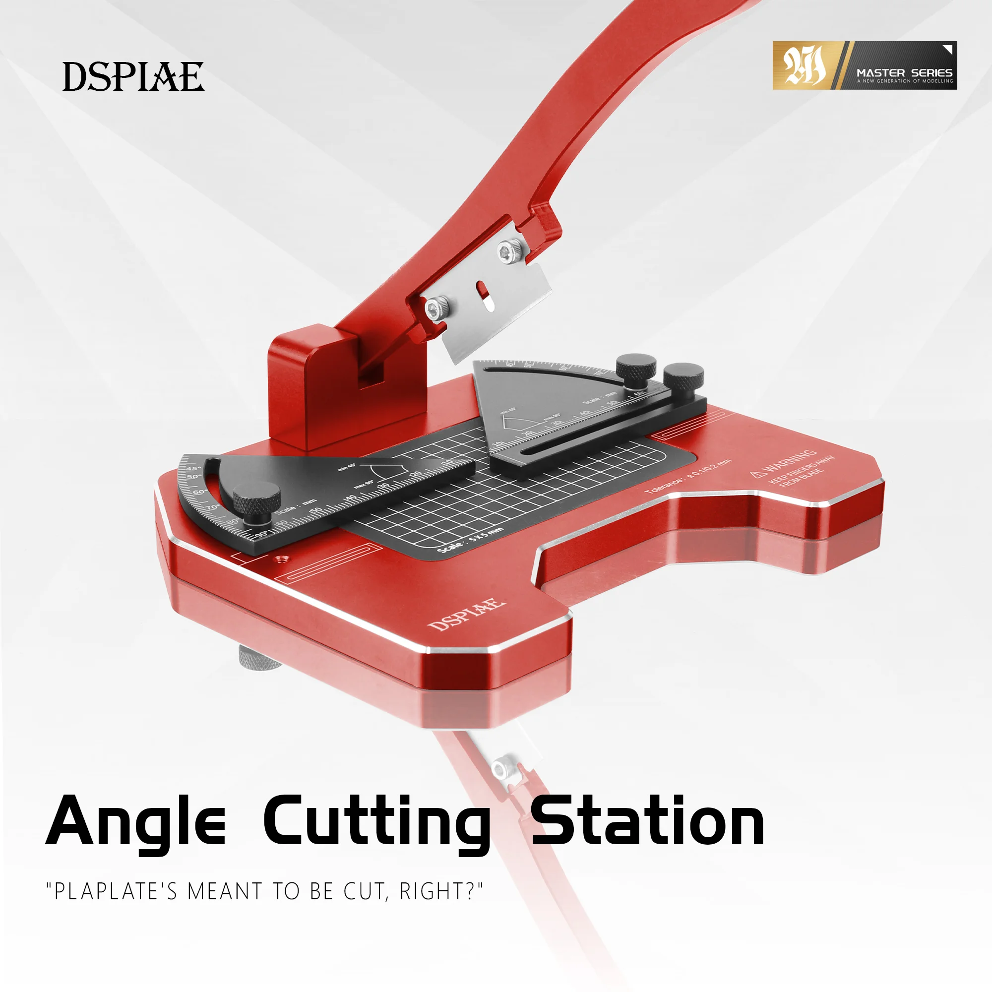 DSPIAE-AT-CJ Angel Cutting Station Mão Tool Set para Precision Work, Aluminum Alloy, Hobby, DIY Model Tools, Red Carbon Steel Blade