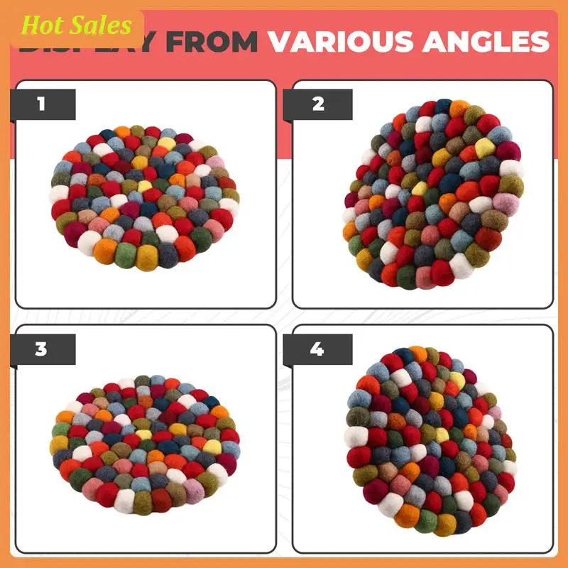 

Handmade Colored Wool Felt Singing Bowl Mat Buddhist Tibetan Singing Bowls Round Mats Percussion Instruments Accessories