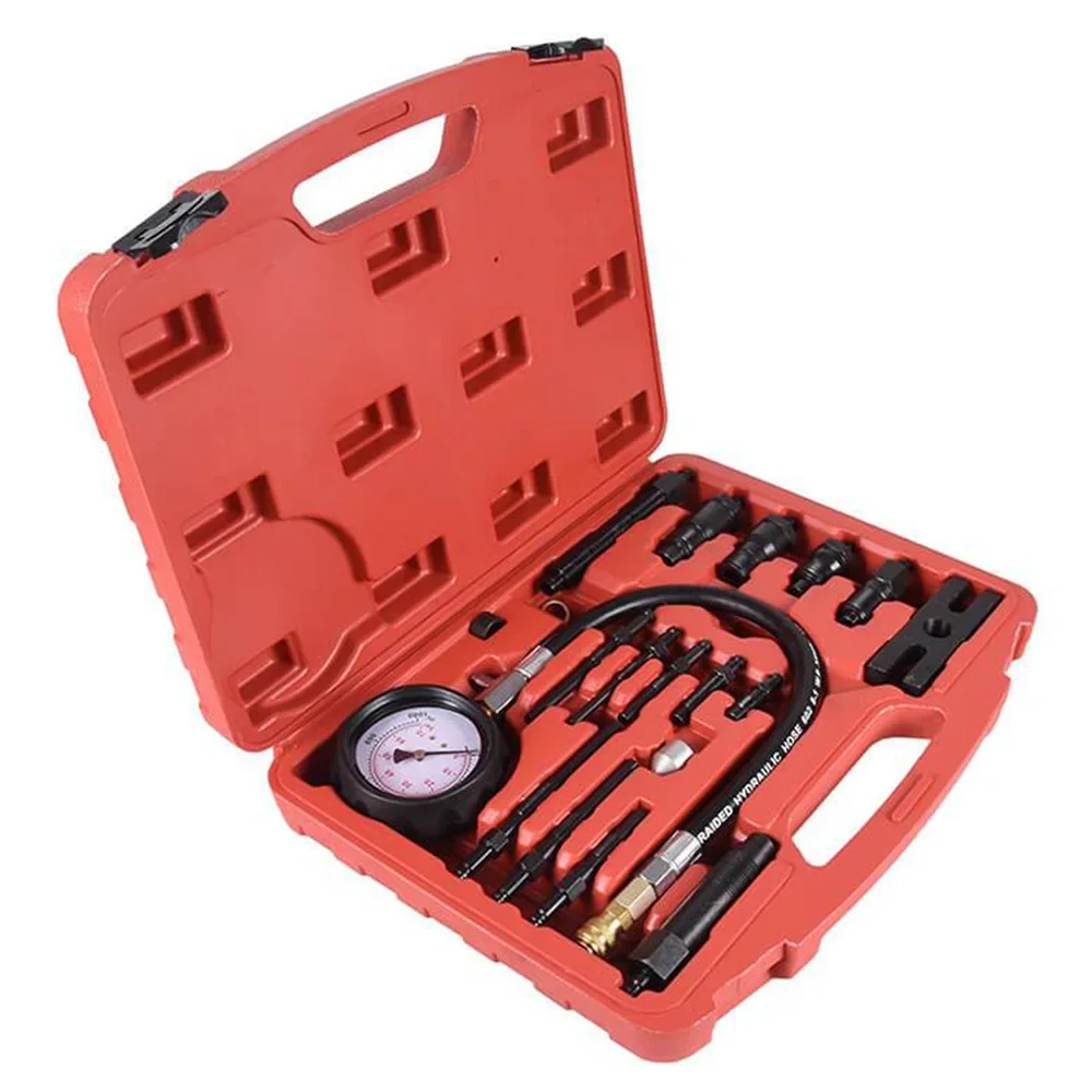 Professional Diesel Engine Cylinder Compression Tester Tool Kit Set Pressure Gauge Tester Kit Set TU-15B