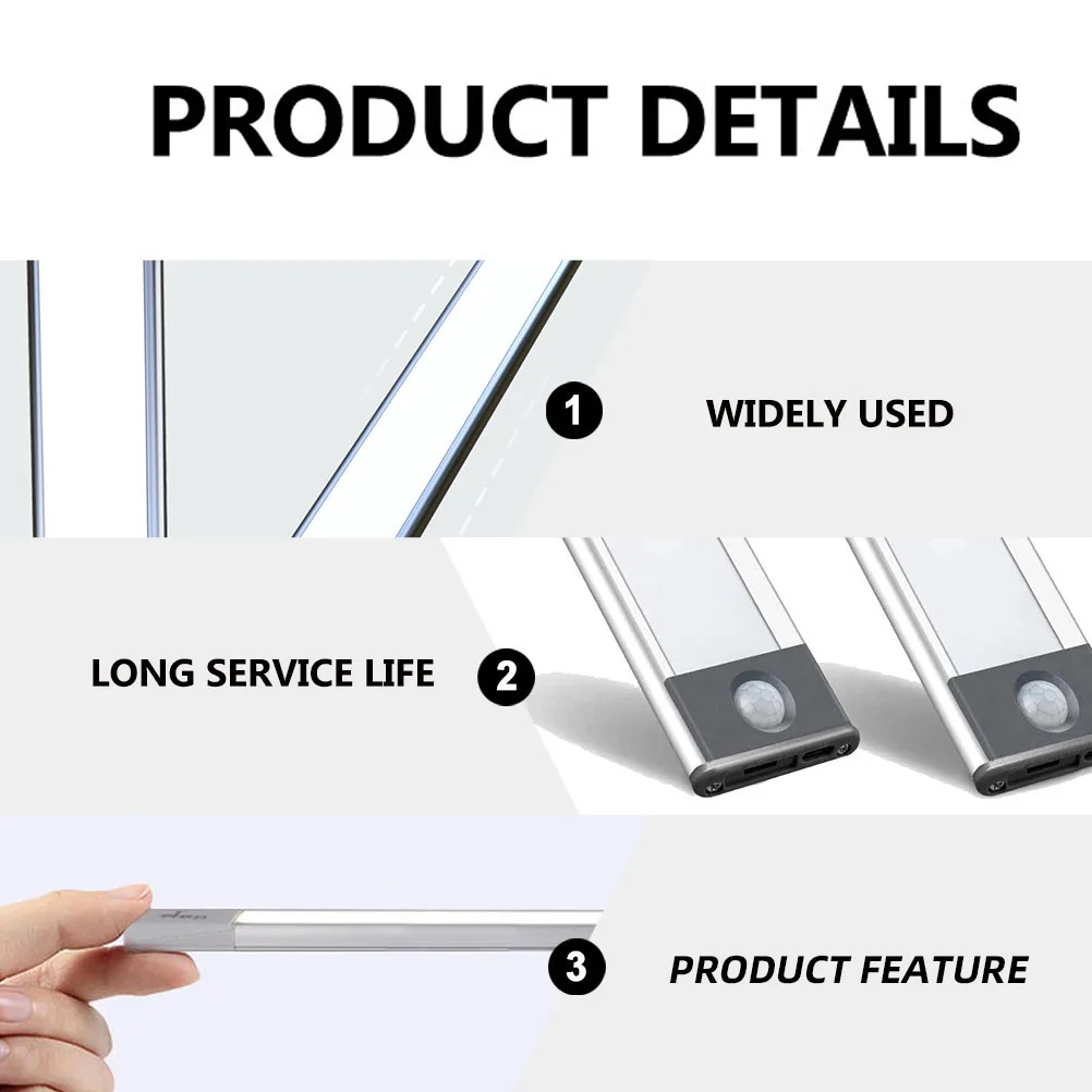 

Motion Sensor Closet Light White Aisle Lamp Ultra Bright Wide Beam Bedroom Wall Cabinet Lighting Durable Practical Baby Room