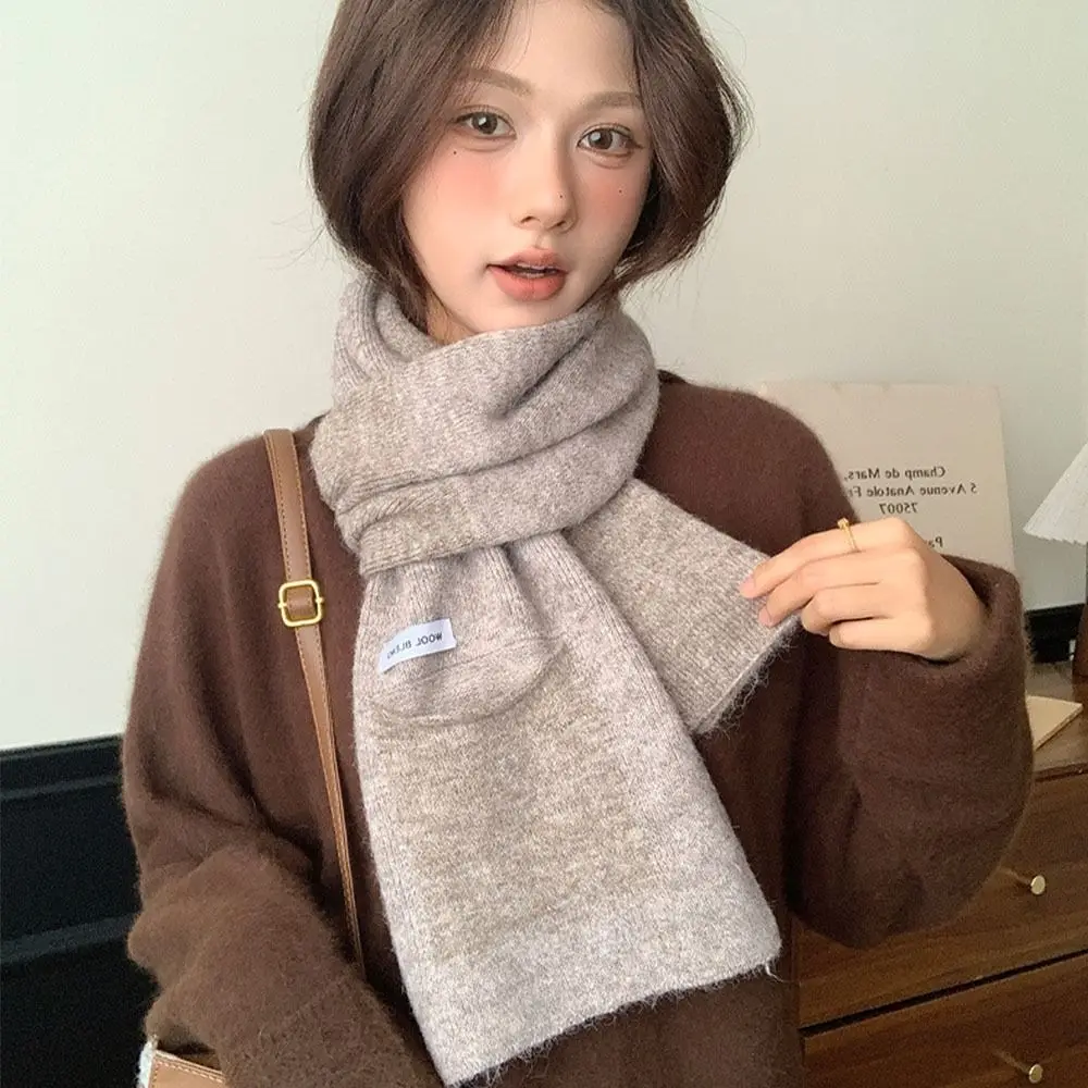 

Fashion Thickened Cashmere Scarf Warm Color Matching Knitted Wool Scarf Echarpe Men
