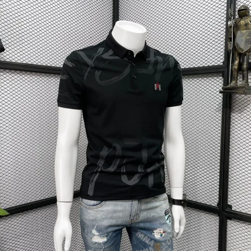 Top Motorcycle With Collar Tee Shirt For Men Graphic Streetwear Print Clothing Original Male Polo T Shirts Cool Xl Trend Popular