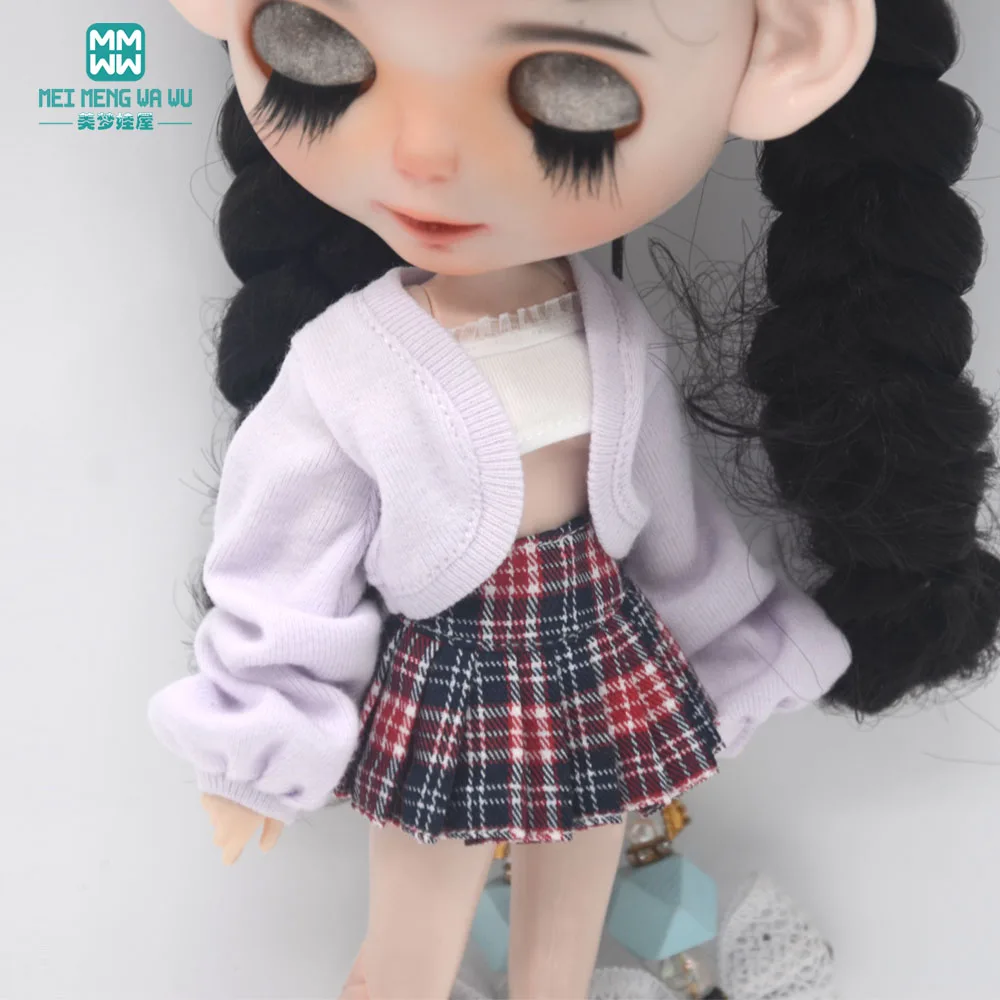 Blyth Clothing Azone OB22 OB24 Doll Accessories Fashionable high-waisted sweater, short skirt, underwear, socks set Toy Gifts