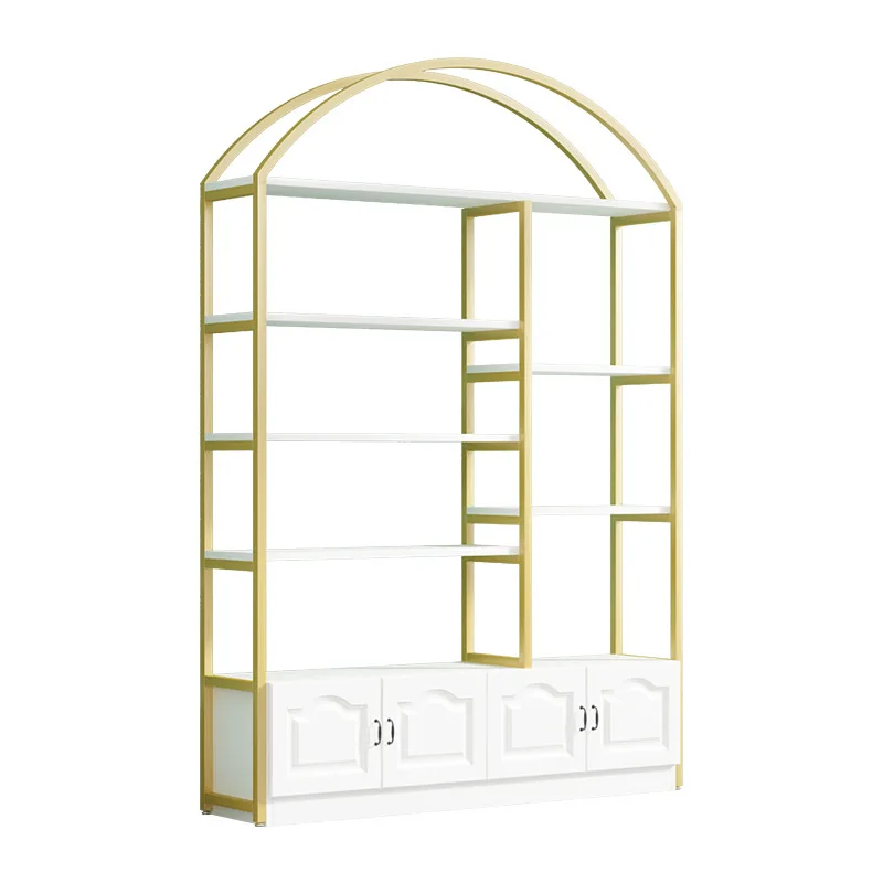 Metal modern Nordic minimalist style bookshelf Titanium bookcase storage rack