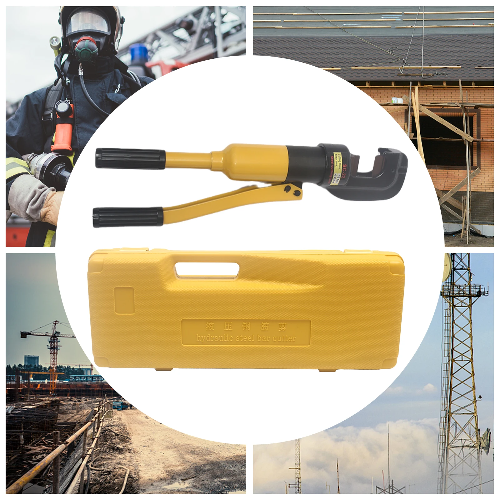 8T Hydraulic Rebar Cutter Cutting Tool Rebar Shears 4mm to 16 mm Fits for Rebar/Fences/Chains