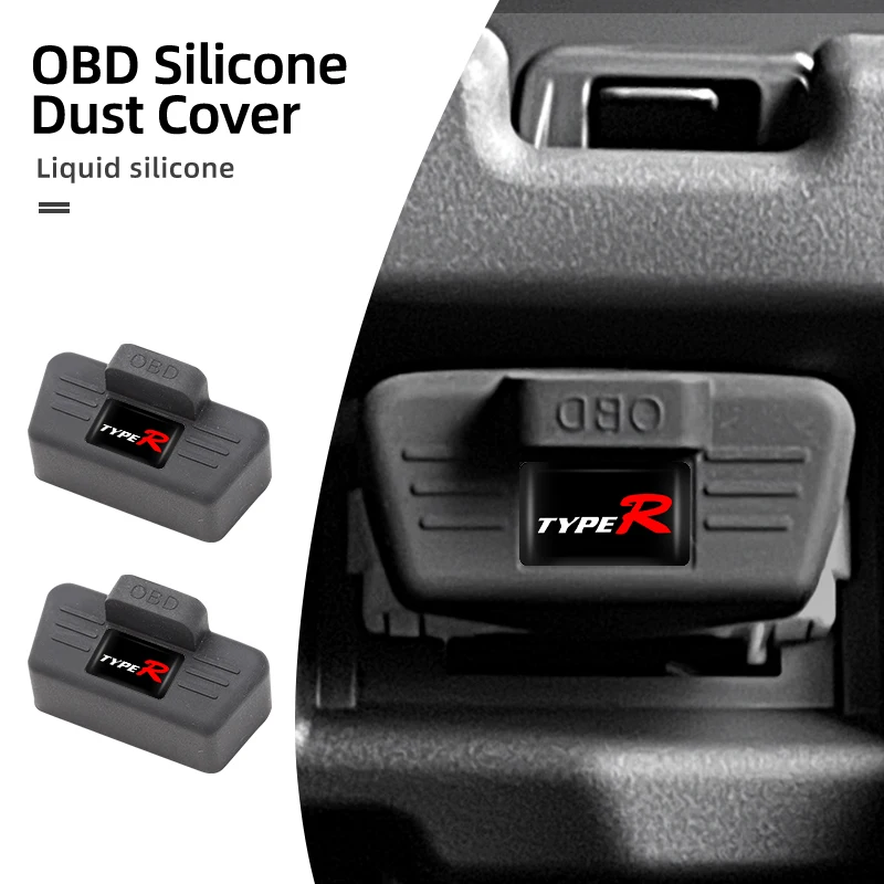 Car OBD Port All-in-One Dust Cover Silicone Clogging Cap Auto Accessories For Honda Type R Mugen Power Civic 4d 10th Gen 8th