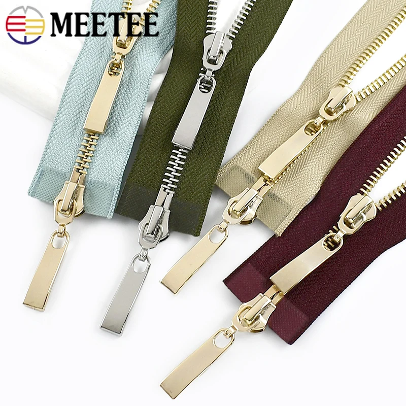 

5# 80/100/120cm Metal Zip Double Sliders Sewing Zippers Auto Lock Zips Closures for Bags Decor Zipper Repair Kit DIY Accessories