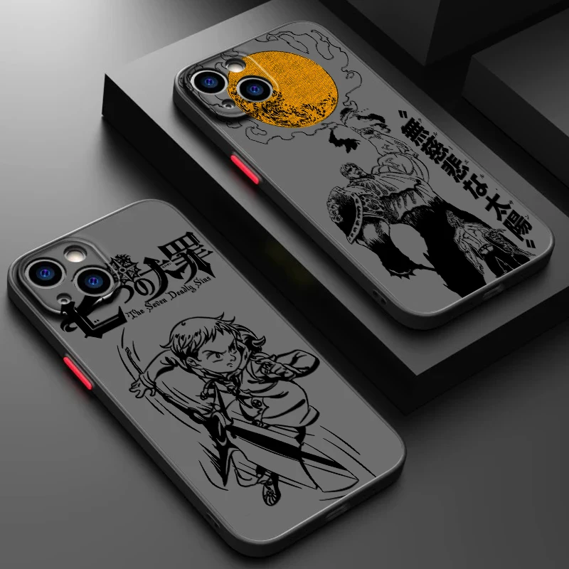 T-The Seven Deadly Sins Cool Art Frosted Translucent For Apple iPhone 15 14 13 12 11 XS XR X 8 7 SE Pro Max Plus Mini Funda