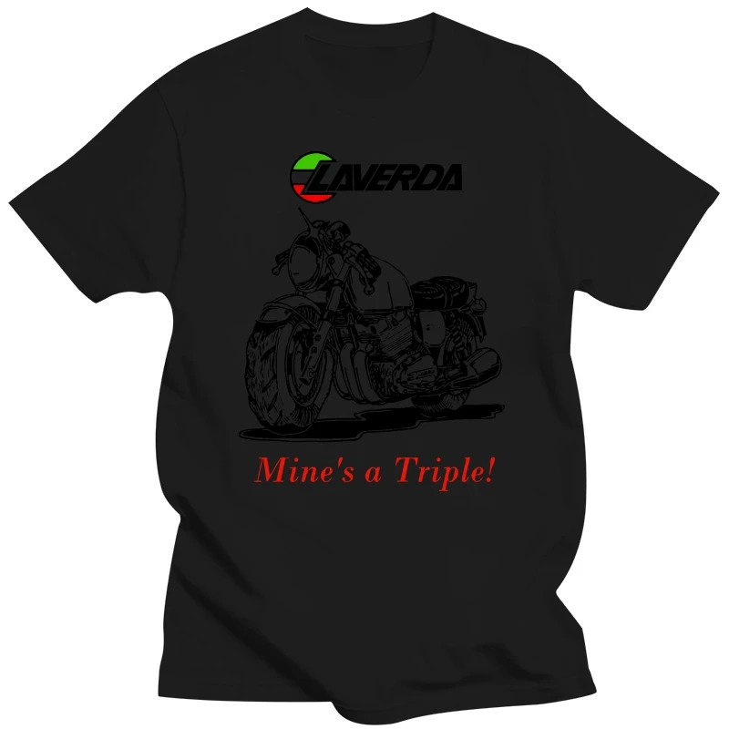 2019 New Fashion Brand Clothing  Laverda Mine's A Triple Motorcycle T-shirtPrint Round Neck Man