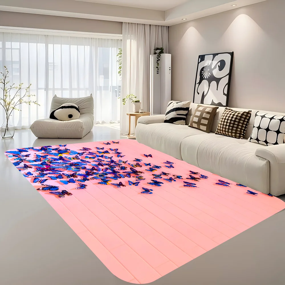 

Butterflies Entrance Door Mat Washable Non-Slip Living Room Sofa Chairs Area Mat Kitchen Alfombra