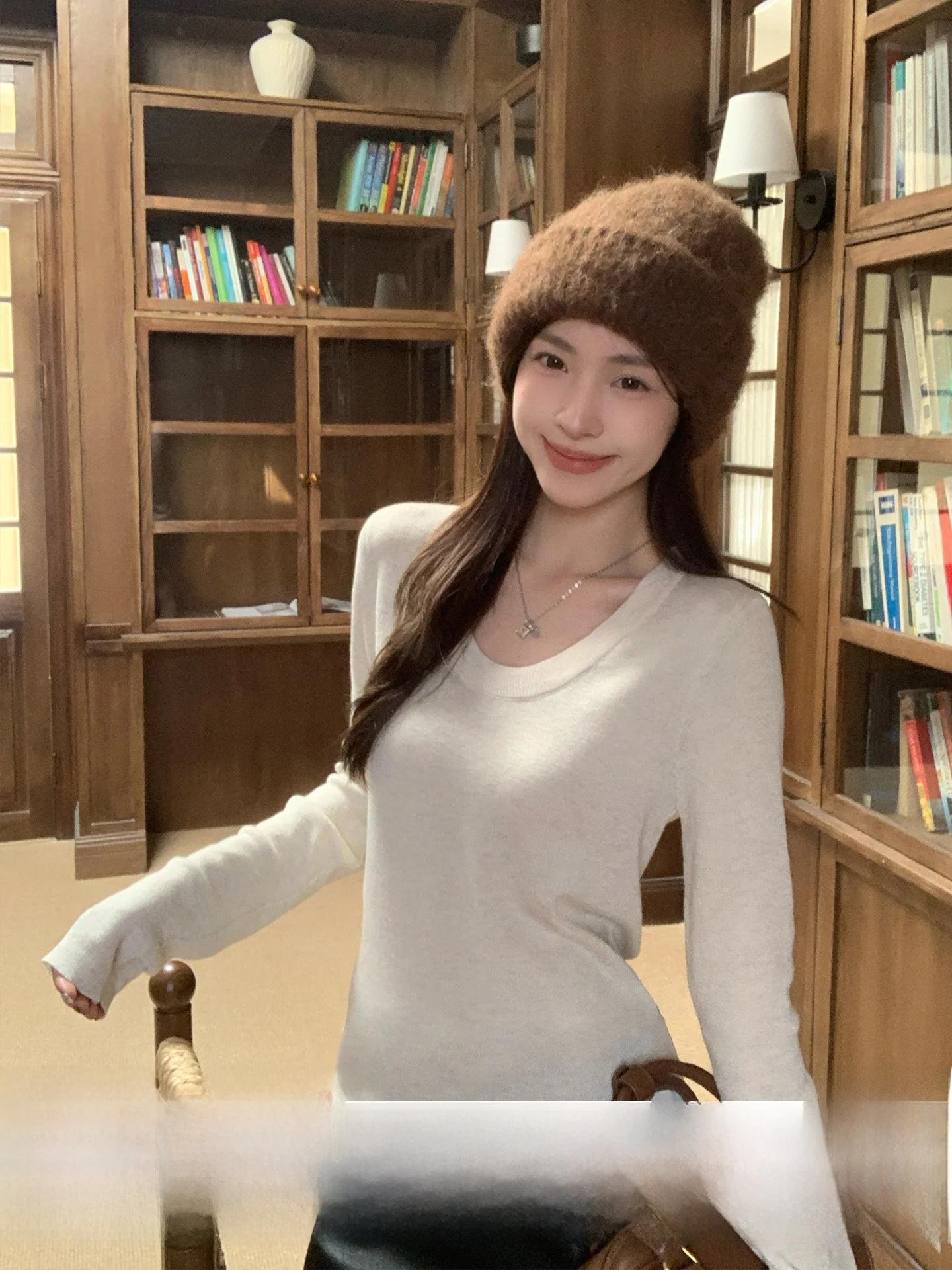 

Morning Bloom Низкий круглый трикотаж Ne Женский длинный све Внутренняя одежда Base irt Топ Корейский Sle Slim Fit Мягкий повседневный Sle