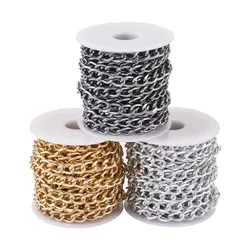 5m/roll Aluminium Twisted Curb Chain Link Chain Cross Chain Unwelded for Jewelry Making DIY Bracelet Necklace Bag Clothing