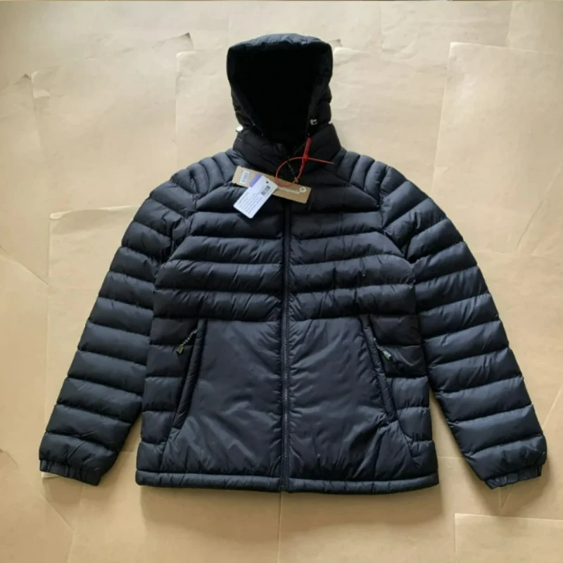 Men's Windproof Warm Hooded Cotton-Padded Jacket with Detachable Bread Jacket Outdoor Temperature-Locking Pork Rib Design