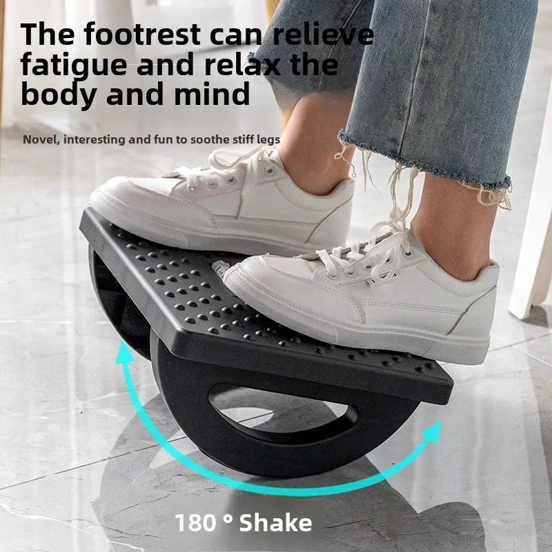 

Эргономичный табурет для ног с рельефными массажными роликами под столом. Подходит для работы и учебы.