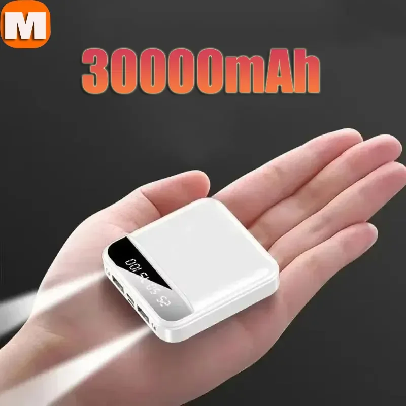 

30000mAh Super Fast Charge Power Bank Large capacity Mini Power Bank Built-in Cable Portable External Battery For Iphone Samsung