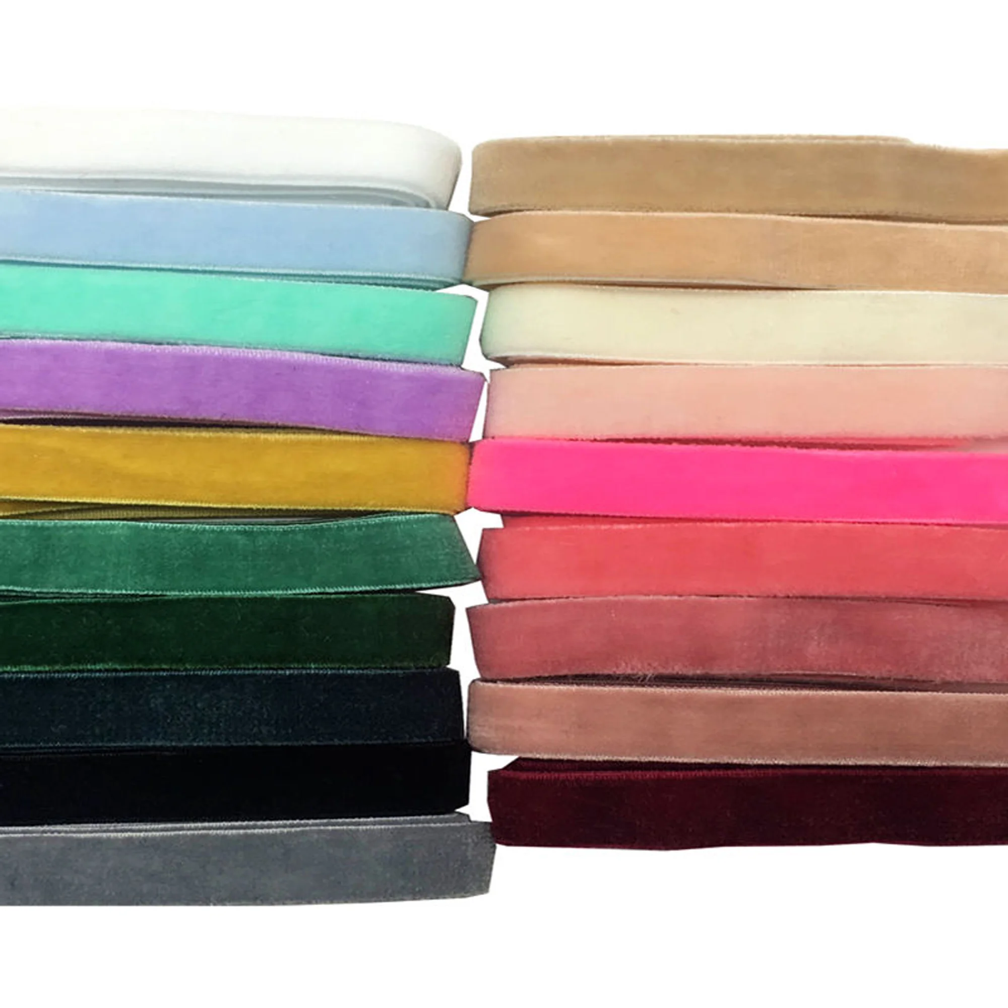 10 Yards 1 cm weiches Samt elastisches Band für DIY Nähen Stirnband Clips Schleife Hochzeit Weihnachtsdekoration 23 Farben – Detail 3