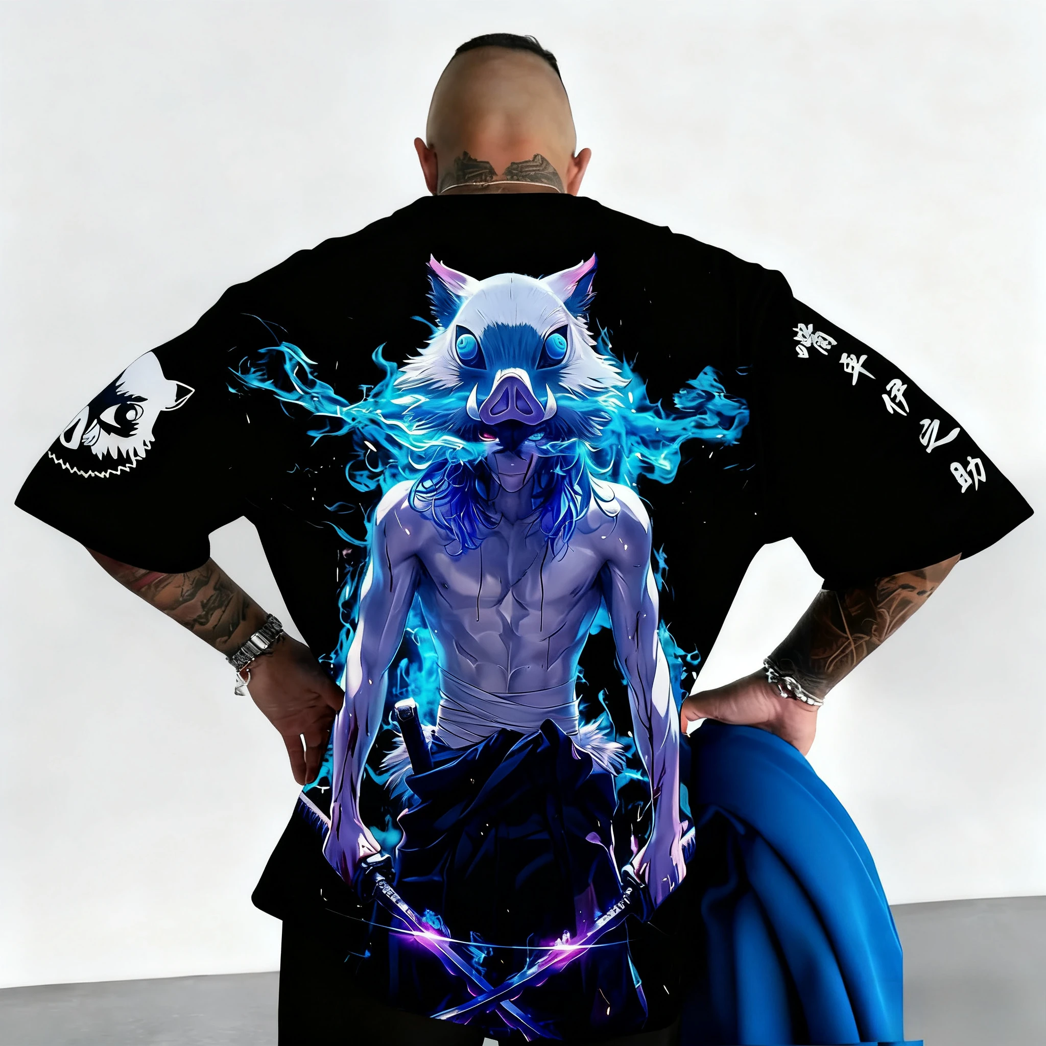 

Demon Slayer Anime Print Pure Cotton Short-sleeved 2025 Men's and Women's Loose Sporty Summer Fashion Round-neck T-shirt
