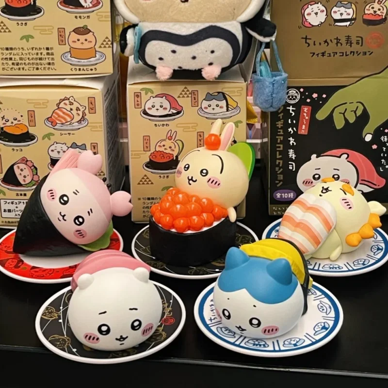 

New Genuine Chiikawa Blind Box Sushi Series Mystery Box Kawaii Chiikawa Usagi Hachiware Figure Model Cute Collectible Decor Gift