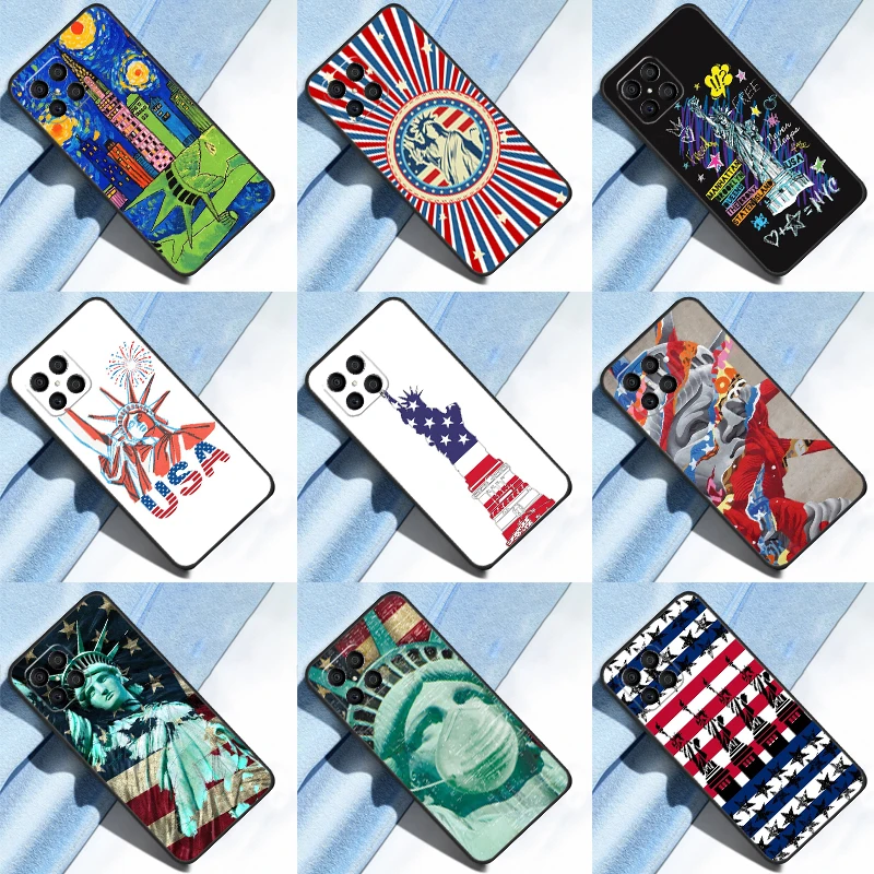 America USA Flag Statue of Liberty For Honor X7 X8 X9 50 70 Case For Huawei P40 Lite P50 P30 P20 Pro Nova 5T P Smart Z Cover